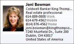 Joni Bowman, Coldwell Banker King Thompson, Real Estate Professional